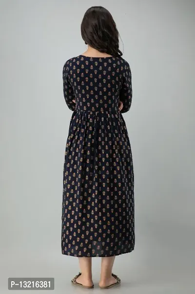 Fancy Rayon Printed Maternity Dress For Women-thumb2