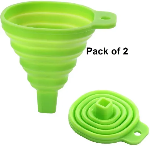 SHREEJIIH Silicone Funnel Helpful in Pouring Liquid with Precision (Assorted Colors)