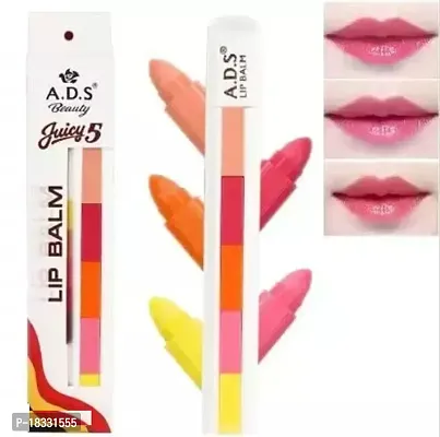 Ads Good Choice India Juicy 5 In1 Mini Lip Balm, Glossy Effect, Moisture Lips, Switch Your Mood.. Strawberry, Orange, Banana, Pink Lolita, Cherry -Pack Of 1, 15 G