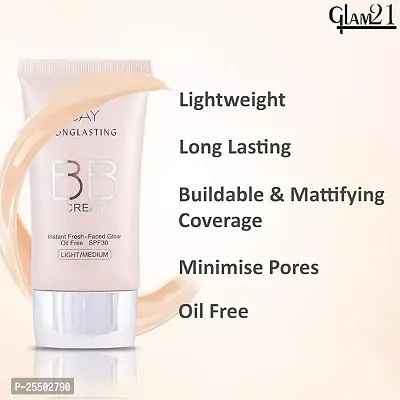 Glam21 BB Cream Longlasting Oil Free Sun Protection Formula with SPF 30 (01-Ivory, 40g)-thumb2