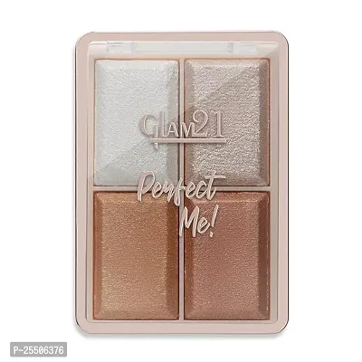 Glam21 Perfect Me! Highlighter Palette Blusher Illuminating Glow Face Kit 6gm (Shade-01)-thumb0