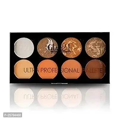 Glam21 ultra professional baked contour  highlighter makeup palette 8 shades (21gm)-thumb0