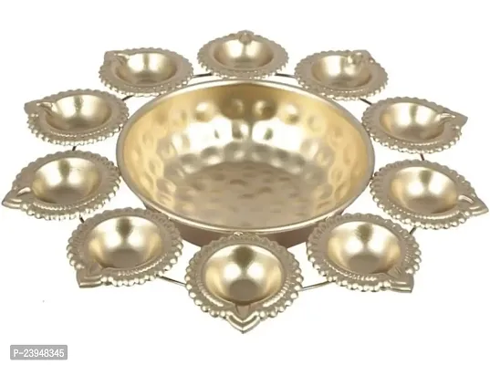 RPI gt;Urli Bowl for Home Decor Decorative Diya Flower Shape Flower | Diwali Decoration Items for Home - Handcrafted Bowl for Floating Flowers and Tea Light Candles Home, Pack of 1 (Gold Dia)-thumb4