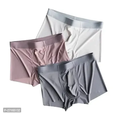 Stylish Multicoloured Cotton Blend Solid Trunks For Men Pack Of 3-thumb0