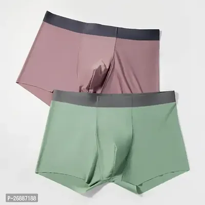 Stylish Multicoloured  nylon Trunks For Men Pack Of 2-thumb0