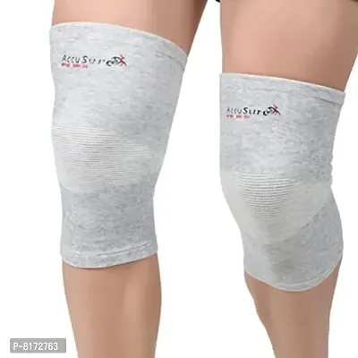AccuSure Orthopedic Pain Relief Bamboo Yarn Knee Support Cap Brace/Sleeves Pair For Sports, Pain Relief, Knee Compression Support, Exercise, Running, Cycling Support For Men And Women-Small-thumb0