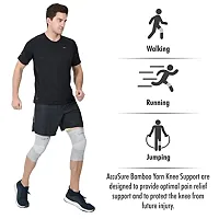 AccuSure Orthopedic Pain Relief Bamboo Yarn Knee Support Cap Brace/Sleeves Pair For Sports, Pain Relief, Knee Compression Support, Exercise, Running, Cycling, Support For Men And Women-LARGE-thumb1