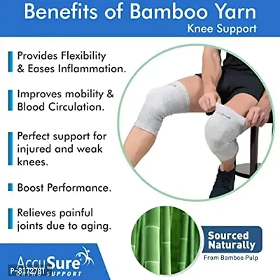 AccuSure Orthopedic Pain Relief Bamboo Yarn Knee Support Cap Brace/Sleeves Pair For Sports, Pain Relief, Knee Compression Support, Exercise, Running, Cycling, Support For Men And Women-LARGE-thumb4