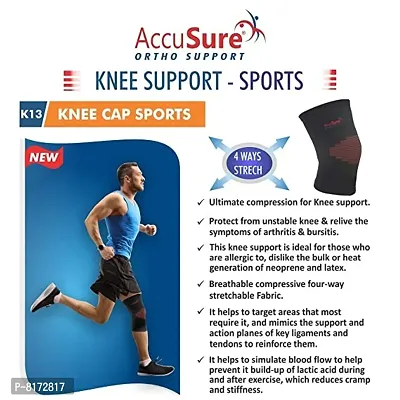 AccuSure Knee Wrap Knee Cap Compression Support | Cross Training Gym Workout Weightlifting, Knee Straps for Squats - for Men  Women Small-thumb4