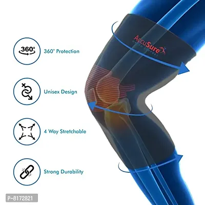 AccuSure Knee Wrap Knee Cap Compression Support | Cross Training Gym Workout Weightlifting, Knee Straps for Squats - for Men  Women- Large-thumb3