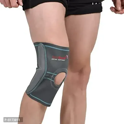 AccuSure Knee Support, Open-Patella Brace for Arthritis, Joint Pain Relief, Injury Recovery with Adjustable Strapping  With Breathable Elastic Material (Mudium)-thumb0