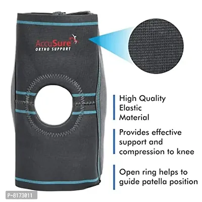 AccuSure Knee Support, Open-Patella Brace for Arthritis, Joint Pain Relief, Injury Recovery with Adjustable Strapping  With Breathable Elastic Material (Mudium)-thumb3