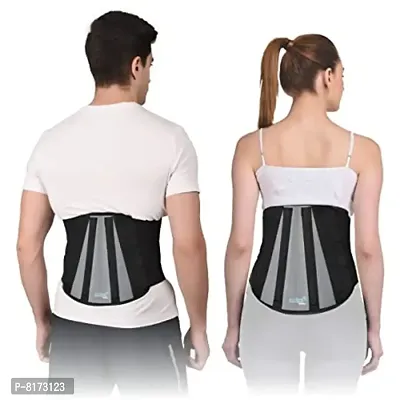 AccuSure Contoured Lumbo Sacral Support Belt (Waist  Back Support Belt) - for Men  Women (SMALL)