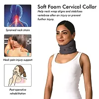 AccuSure Elastic Soft Cervical Collar for adjusting the neck in the flexion, extension, or hyperextension position. | Grey color (XL)-thumb1