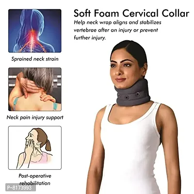 AccuSure Elastic Soft Cervical Collar for adjusting the neck in the flexion, extension, or hyperextension position. | Grey color (XL)-thumb2
