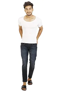 Xmer Men Casual Solid Premium Vest RNS Pack of Five White-thumb2
