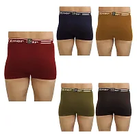 Xmer Men's Solid Casual Mini Trunks Outer Elastic Pack of 5-thumb1