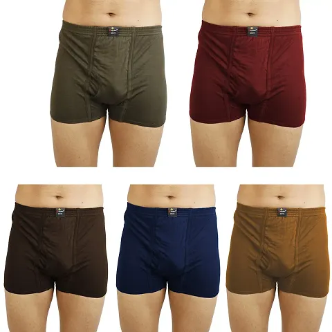 Xmer Men's Solid Casual Mini Trunks Pack of 5