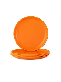 GULAAB Plastic Round Full Plate Pack of 06 pieces -Orange-thumb2