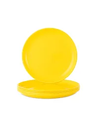 GULAAB Plastic Round Full Plate Pack of 06 pieces -Yellow-thumb4