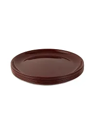 GULAAB Plastic Round Full Plate Pack of 06 pieces -Brown-thumb4