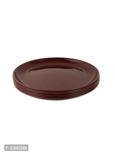 GULAAB Plastic Round Full Plate Pack of 06 pieces -Brown-thumb5