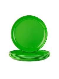 GULAAB Plastic Round Full Plate Pack of 06 pieces -Green-thumb4