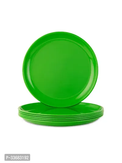 GULAAB Plastic Round Full Plate Pack of 06 pieces -Green-thumb5