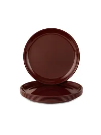 GULAAB Plastic Round Full Plate Pack of 06 pieces -Brown-thumb1