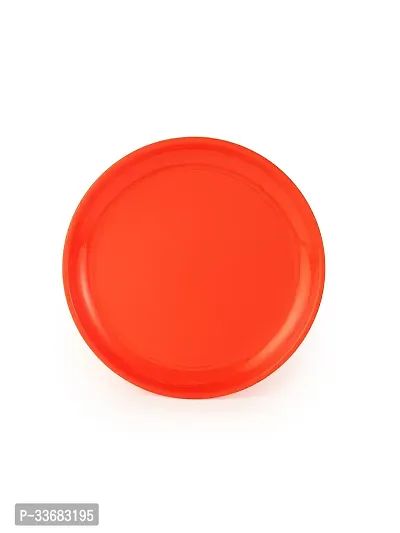 GULAAB Plastic Round Full Plate Pack of 06 pieces -Red-thumb2