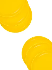 GULAAB Plastic Round Full Plate Pack of 06 pieces -Yellow-thumb2