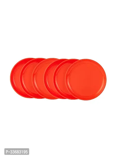 GULAAB Plastic Round Full Plate Pack of 06 pieces -Red-thumb3