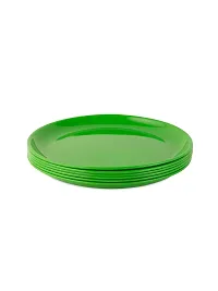 GULAAB Plastic Round Full Plate Pack of 06 pieces -Green-thumb2