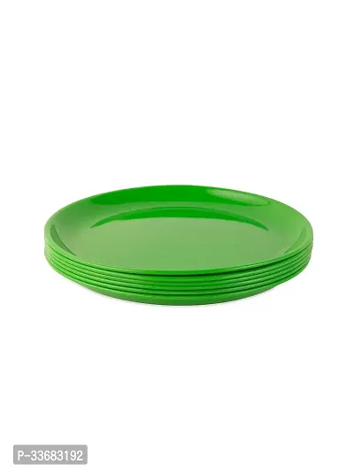 GULAAB Plastic Round Full Plate Pack of 06 pieces -Green-thumb3