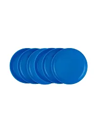 GULAAB Plastic Round Full Plate Pack of 06 pieces -Dark Blue-thumb1