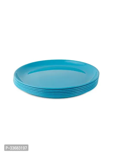 GULAAB Plastic Round Full Plate Pack of 06 pieces -Terquoise Blue-thumb3