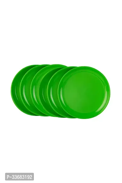 GULAAB Plastic Round Full Plate Pack of 06 pieces -Green-thumb2