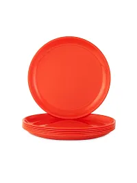 GULAAB Plastic Round Full Plate Pack of 06 pieces -Red-thumb3