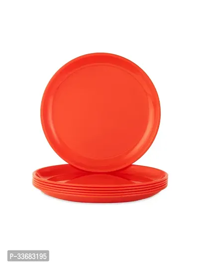 GULAAB Plastic Round Full Plate Pack of 06 pieces -Red-thumb4