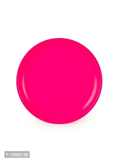 GULAAB Plastic Round Full Plate Pack of 06 pieces -Pink-thumb2