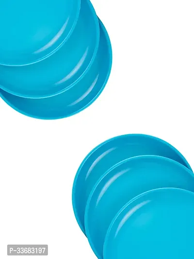 GULAAB Plastic Round Full Plate Pack of 06 pieces -Terquoise Blue-thumb5