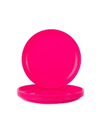 GULAAB Plastic Round Full Plate Pack of 06 pieces -Pink-thumb3