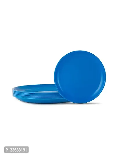 GULAAB Plastic Round Full Plate Pack of 06 pieces -Dark Blue