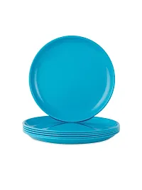 GULAAB Plastic Round Full Plate Pack of 06 pieces -Terquoise Blue-thumb3