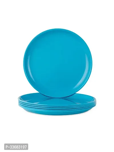 GULAAB Plastic Round Full Plate Pack of 06 pieces -Terquoise Blue-thumb4