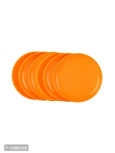 GULAAB Plastic Round Full Plate Pack of 06 pieces -Orange-thumb4