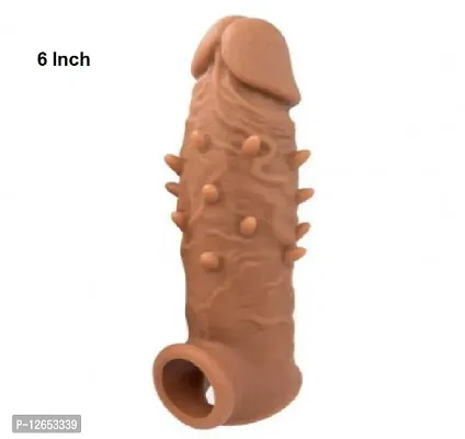 6  Inch - Hammer Reusable Silicone Cock Enlargement Extender Condoms for Men Penis Sleeve Dragon JCB Condom-thumb0