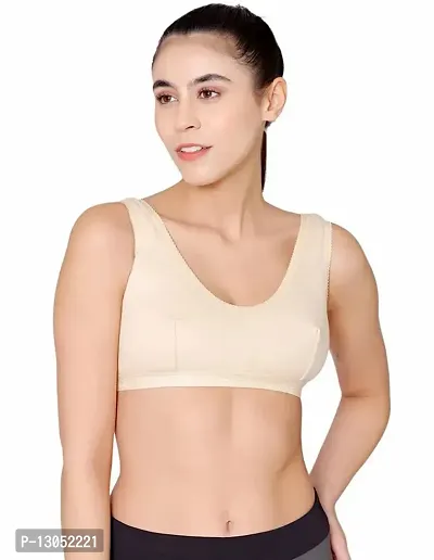 Stylish Cotton Solid Sports Bra For Women-thumb0