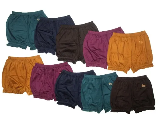 Girls and Boys Plain Cotton Bloomers Pack of 10
