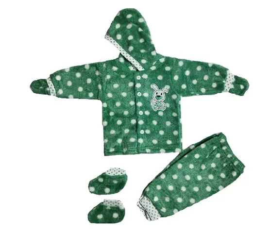 New Born Baby Winter Wear Cartoon Printing Baby Cotton Clothes 4 Pcs Sets